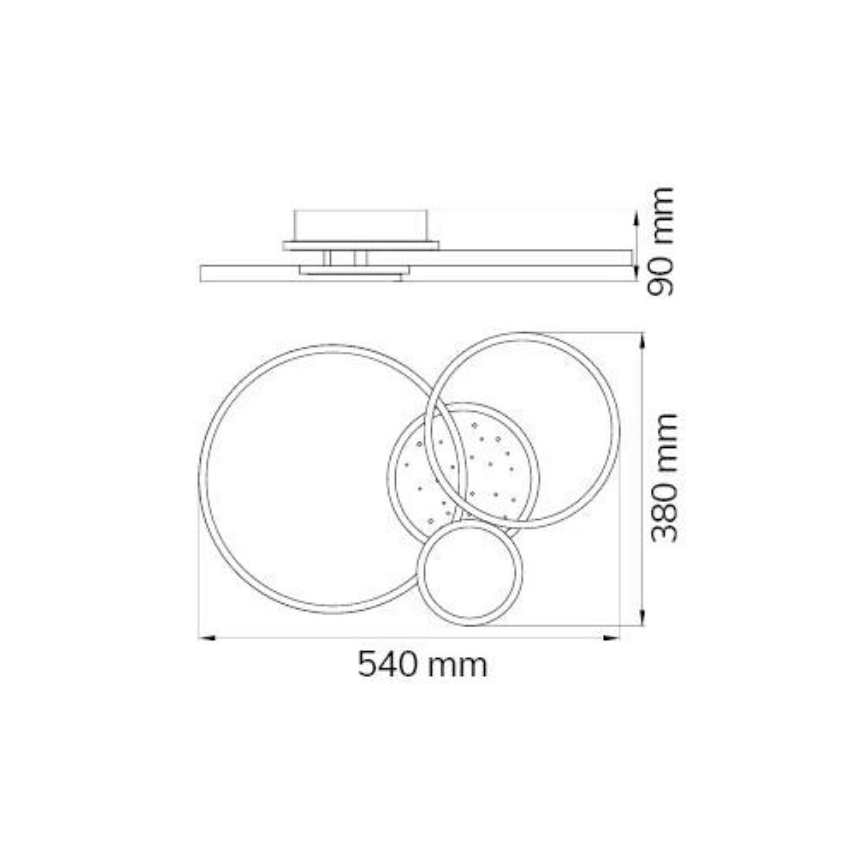 Wofi 11657 - LED Stmívatelný přisazený lustr KIAH LED/32,5W/230V 3000K