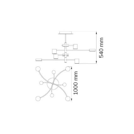Wofi 11777 - LED Lustr na tyči WARIS 8xLED/5,5W/230V 3000K
