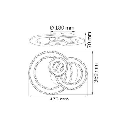 Wofi 11791 - LED Stmívatelné stropní svítidlo RIO LED/24,5W/230V 3000K