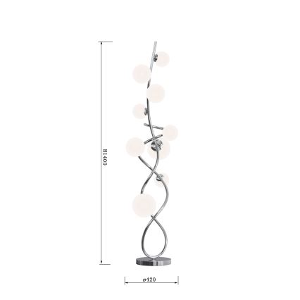 Wofi 3014-907 - LED Stojací lampa NANCY 9xG9/3,5W/230V lesklý chrom