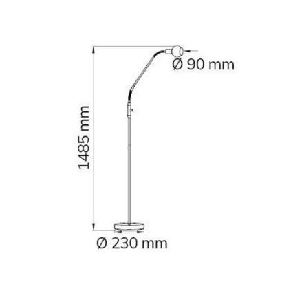 Wofi 307101640000 - LED Stmívatelná stojací lampa NOIS LED/5W/230V