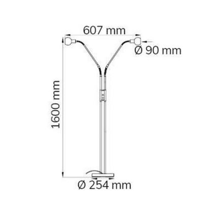 Wofi 307102640000 - LED Stmívatelná stojací lampa NOIS 2xLED/5W/230V