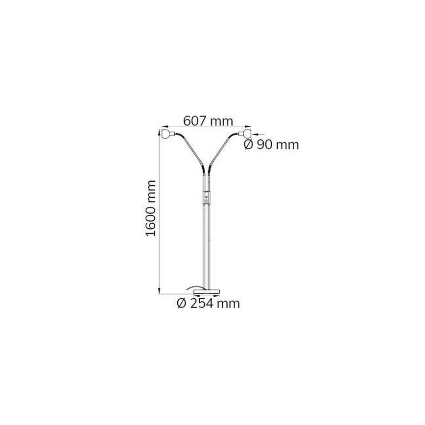 Wofi 307102640000 - LED Stmívatelná stojací lampa NOIS 2xLED/5W/230V