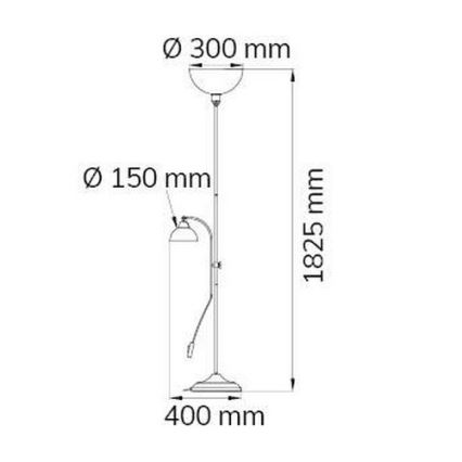 Wofi 3128.02.09.0000 - Stojací lampa LACCHINO 1xE27/120W/230V + 1xE14/40W