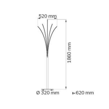 Wofi 3194.05.01.6000 - LED Stmívatelná stojací lampa LINEE 5xLED/7,2W/230V