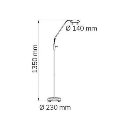 Wofi 3446.01.06.7000 - LED Stmívatelná stojací lampa ORTA LED/12W/230V