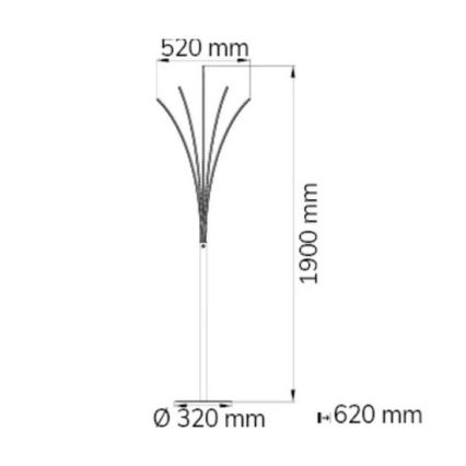 Wofi 3557.05.01.0000 - LED Stmívatelná stojací lampa BENETT LED/24W/230V