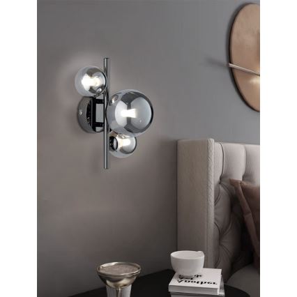 Wofi 4014.03.24.9000 - LED Nástěnné svítidlo VILLA 3xG9/3W/230V černá/lesklý chrom