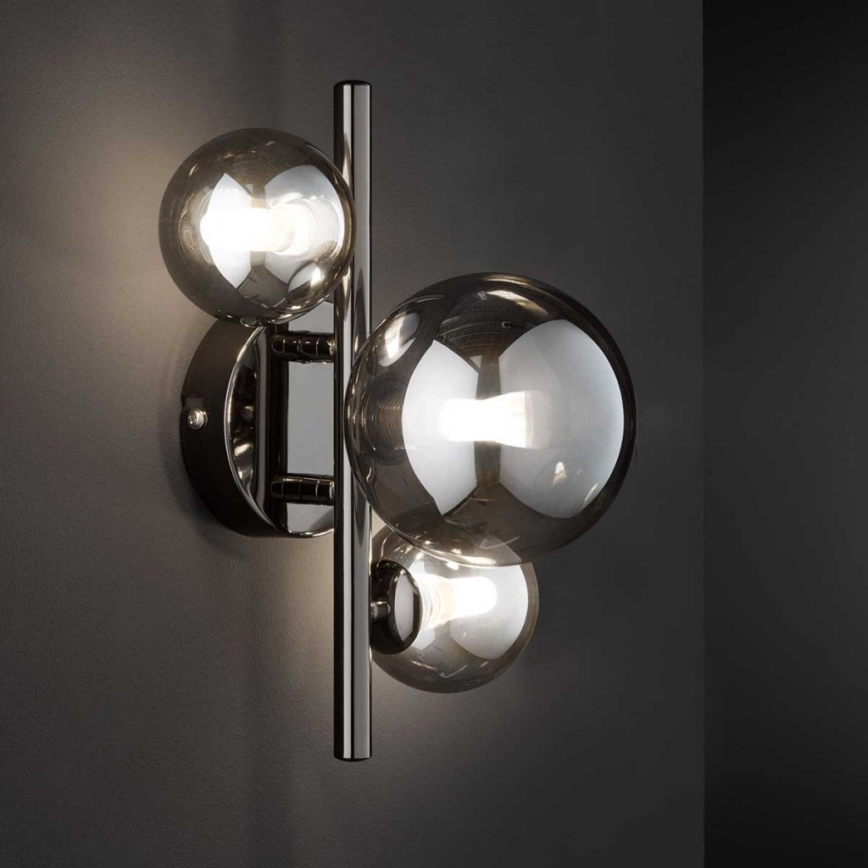 Wofi 4014.03.24.9000 - LED Nástěnné svítidlo VILLA 3xG9/3W/230V černá/lesklý chrom
