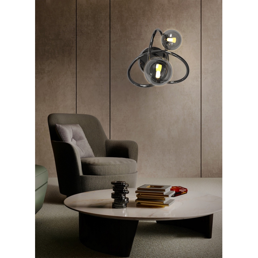 Wofi 4014-205 - LED Nástěnné svítidlo NANCY 2xG9/3,5W/230V černá/lesklý chrom