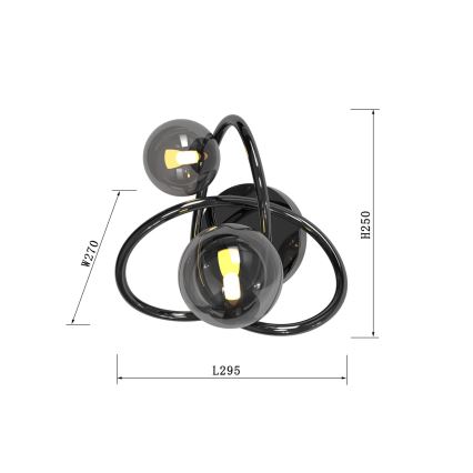 Wofi 4014-205 - LED Nástěnné svítidlo NANCY 2xG9/3,5W/230V černá/lesklý chrom