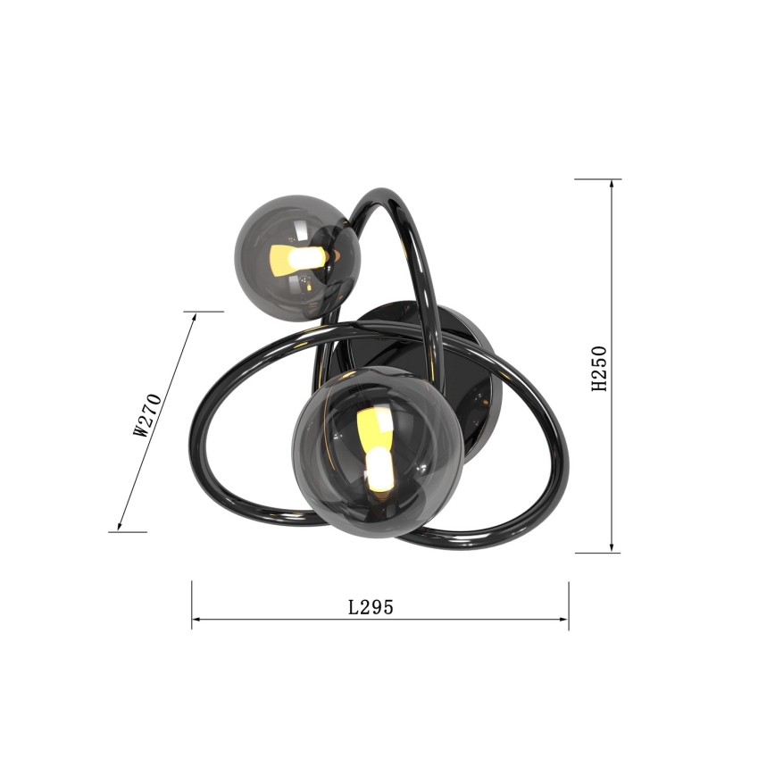 Wofi 4014-205 - LED Nástěnné svítidlo NANCY 2xG9/3,5W/230V černá/lesklý chrom