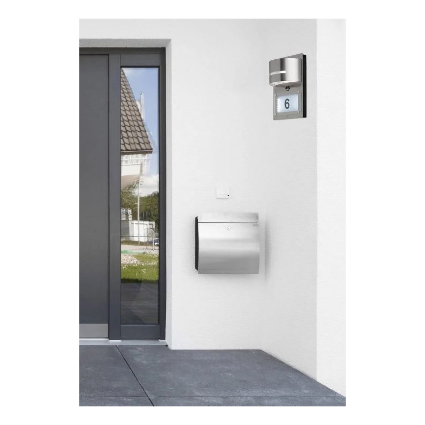 Wofi 4046.02.97.7000 - LED Domovní číslo se senzorem MARVEL 1xE27/13W/230V + LED/1,7W IP44