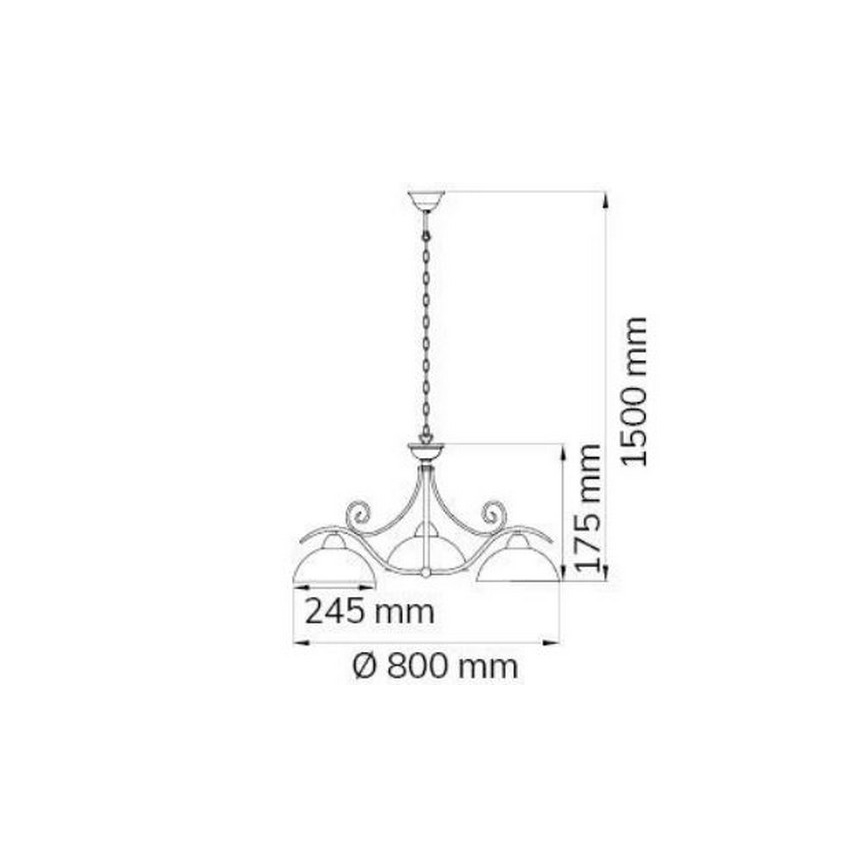 Wofi 5128.03.09.0000 - Lustr na řetězu LACCHINO 3xE27/60W/230V