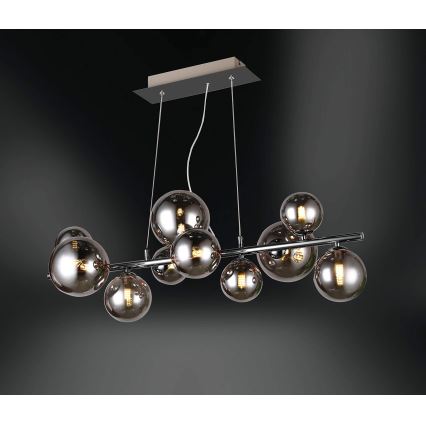 Wofi 6014.10.24.9000 - LED Lustr na lanku VILLA 10xG9/3W/230V černá/lesklý chrom