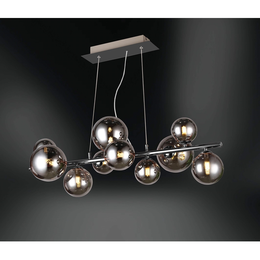Wofi 6014.10.24.9000 - LED Lustr na lanku VILLA 10xG9/3W/230V černá/lesklý chrom