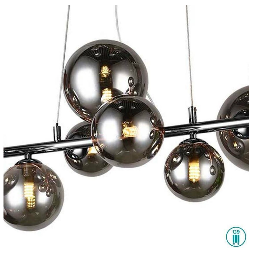 Wofi 6014.10.24.9000 - LED Lustr na lanku VILLA 10xG9/3W/230V černá/lesklý chrom