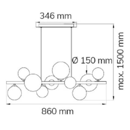 Wofi 6014.10.24.9000 - LED Lustr na lanku VILLA 10xG9/3W/230V černá/lesklý chrom