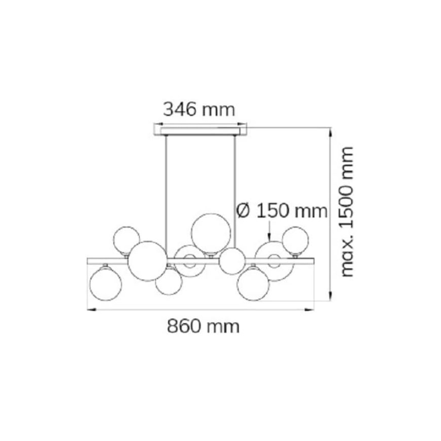 Wofi 6014.10.24.9000 - LED Lustr na lanku VILLA 10xG9/3W/230V černá/lesklý chrom