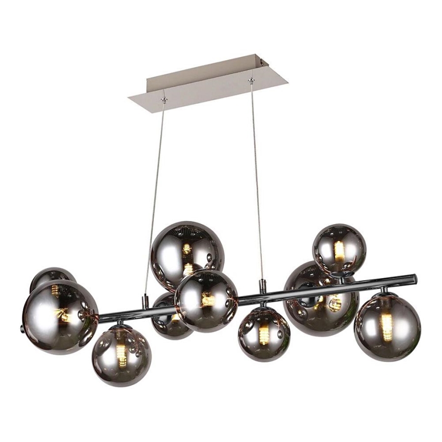 Wofi 6014.10.24.9000 - LED Lustr na lanku VILLA 10xG9/3W/230V černá/lesklý chrom