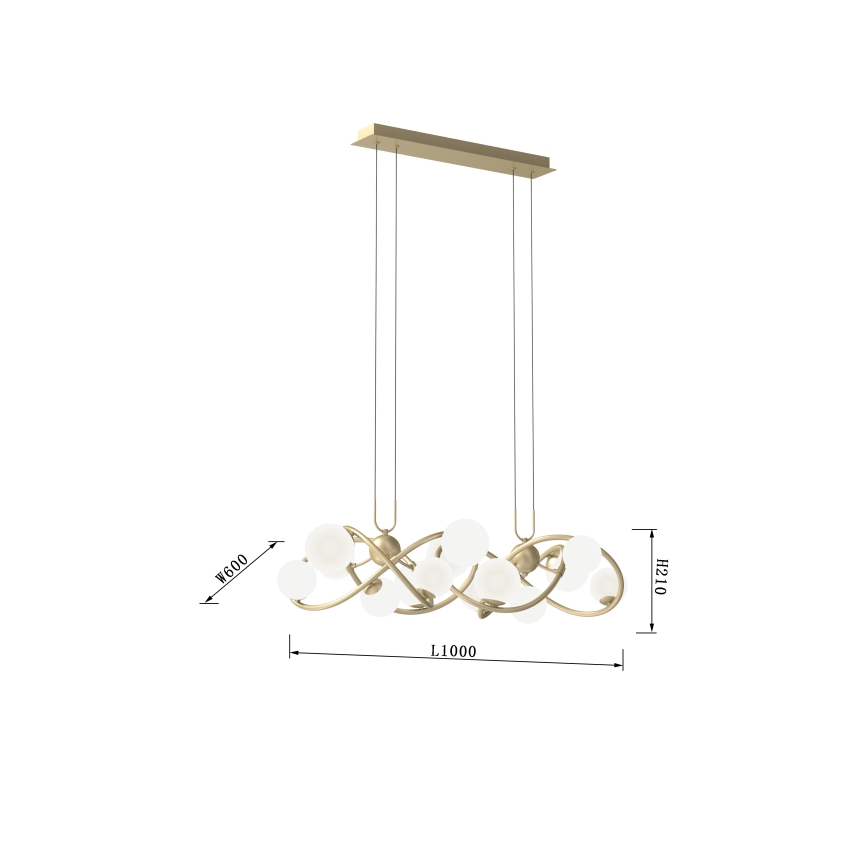 Wofi 7014-1401 - LED Lustr na lanku NANCY 14xG9/3,5W/230V zlatá/bílá
