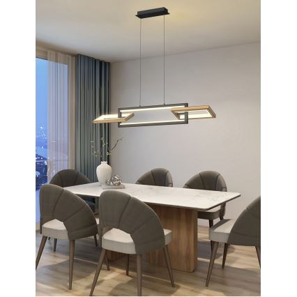 Wofi 7022-306- LED Stmívatelný lustr na lanku MATERA LED/30W/230V černá/hnědá