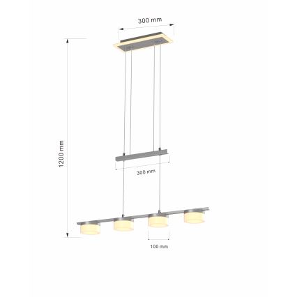 Wofi 7054-503 - LED Stmívatelný lustr na lanku JESSE LED/21W/230V matný chrom