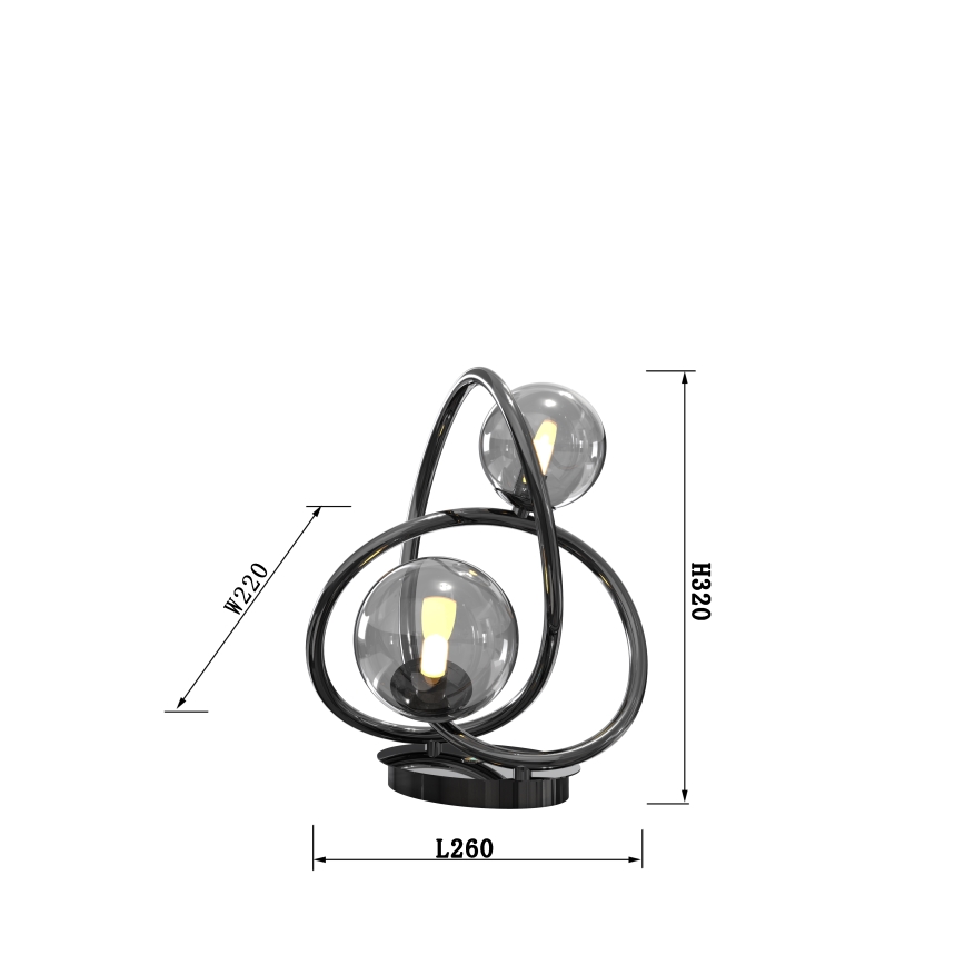Wofi 8014-205 - LED Stolní lampa NANCY 2xG9/3,5W/230V černá/lesklý chrom