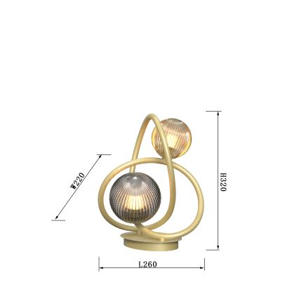 Wofi 8015-204 - LED Stolní lampa METZ 2xG9/3,5W/230V zlatá/šedá