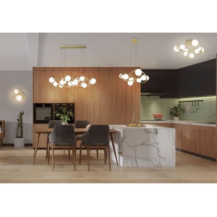 Wofi 9014-801 - LED Přisazený lustr NANCY 8xG9/3,5W/230V zlatá/bílá