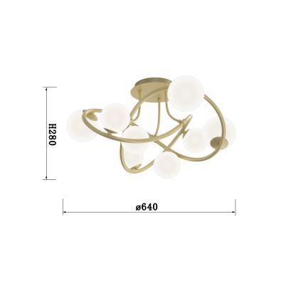 Wofi 9014-801 - LED Přisazený lustr NANCY 8xG9/3,5W/230V zlatá/bílá
