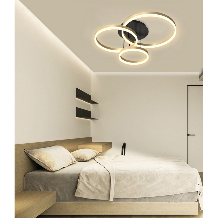 Wofi 9049-401 - LED Stmívatelný přisazený lustr PERPIGNAN LED/51W/230V zlatá