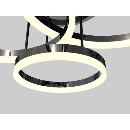 Wofi 9049-405 - LED Stmívatelný přisazený lustr PERPIGNAN LED/51W/230V černá/lesklý chrom