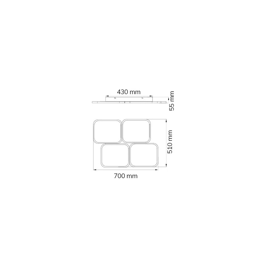Wofi 9488.04.70.8000 - LED RGBW Stmívatelné stropní svítidlo REEV LED/30W/230V Wi-Fi + dálkové ovládání