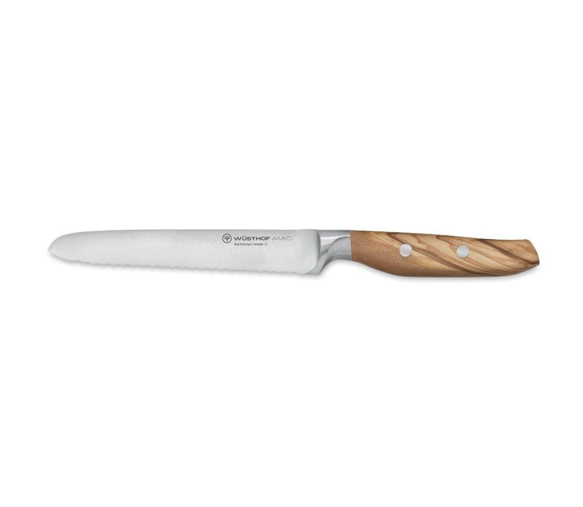 Wüsthof Wüsthof - Kuchyňský nůž zoubkovaný AMICI 14 cm olivové dřevo GG380