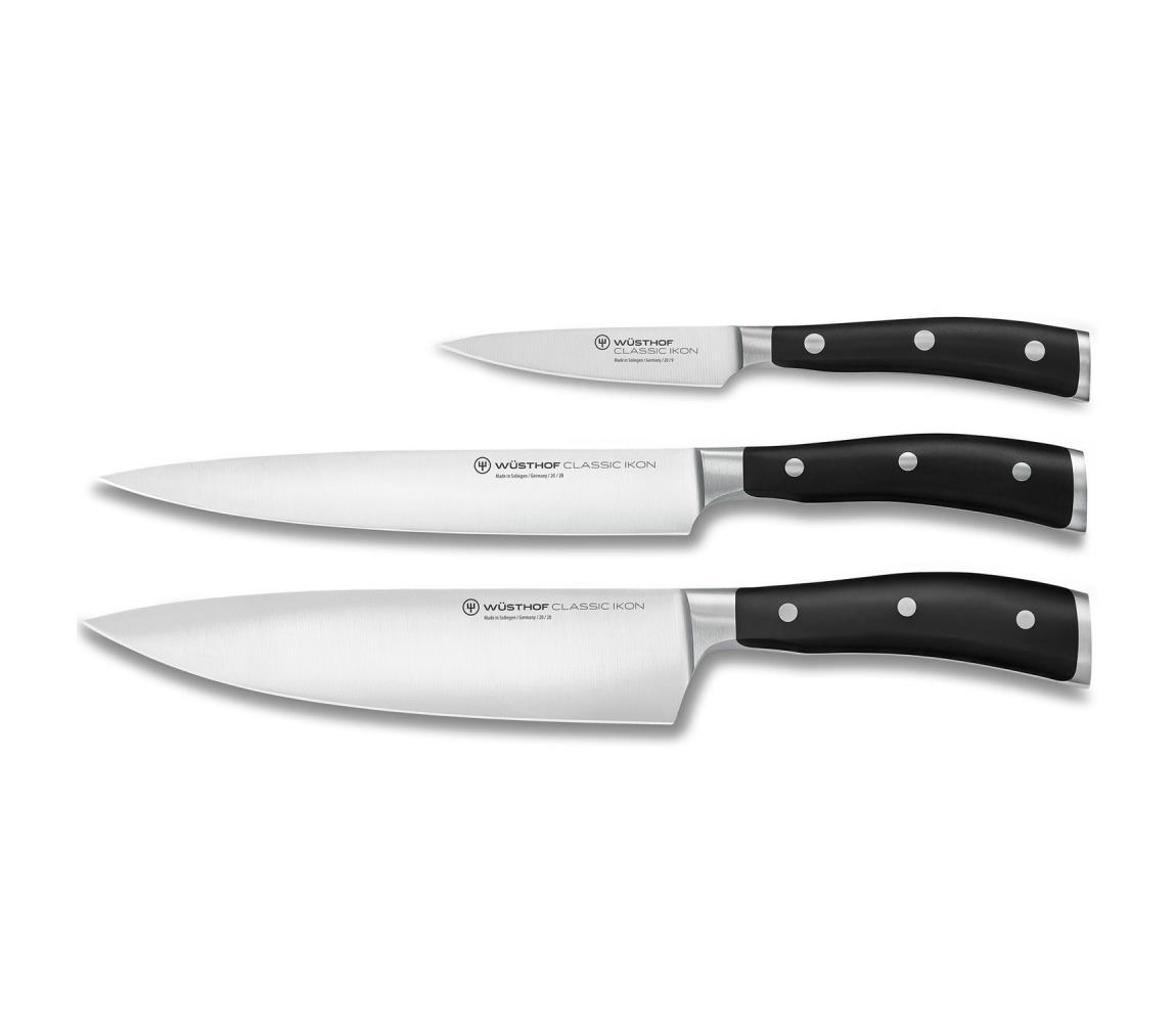 Wüsthof Wüsthof - Sada kuchyňských nožů CLASSIC IKON 3 ks černá 