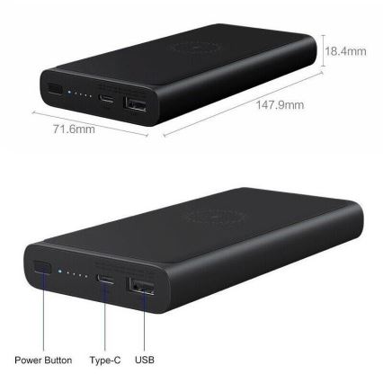 Xiaomi - Power Bank s bezdrátovým nabíjením 10000 mAh černá
