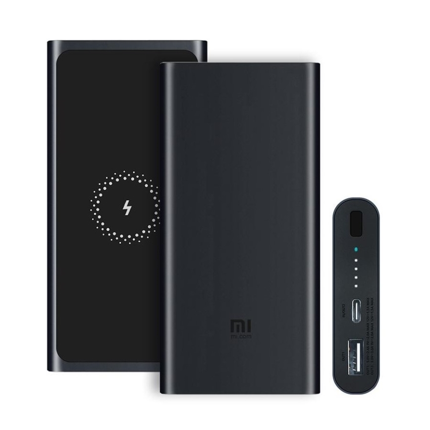 Xiaomi - Power Bank s bezdrátovým nabíjením 10000 mAh černá