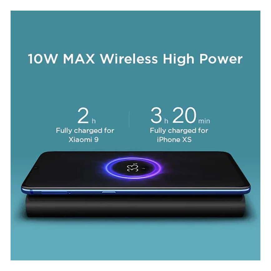 Xiaomi - Power Bank s bezdrátovým nabíjením 10000 mAh černá