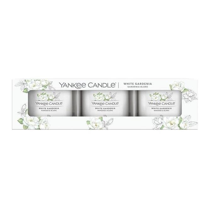 Yankee Candle - SADA 3x Vonná svíčka WHITE GARDENIA 37g 10 hod.