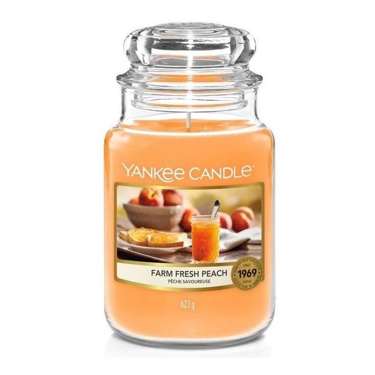 Yankee Candle - Vonná svíčka FARM FRESH PEACH velká 623g 110-150 hod.