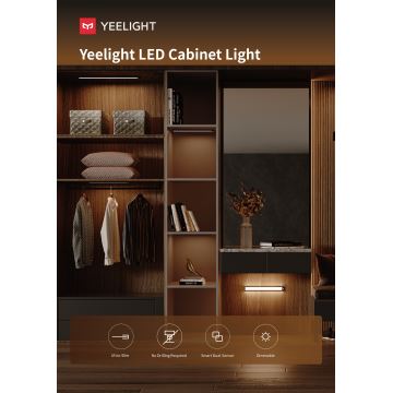 Yeelight - LED Stmívatelné nabíjecí osvětlení nábytku se senzorem LED/2,4W/2200 mAh 4000K 60 cm černá