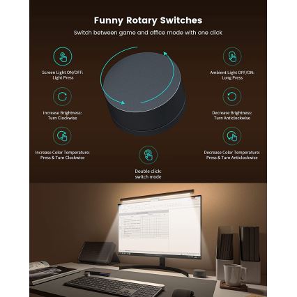 Yeelight - LED RGB Stmívatelné osvětlení monitoru LED/10W/230V IP50 CRI 95 + dálkové ovládání