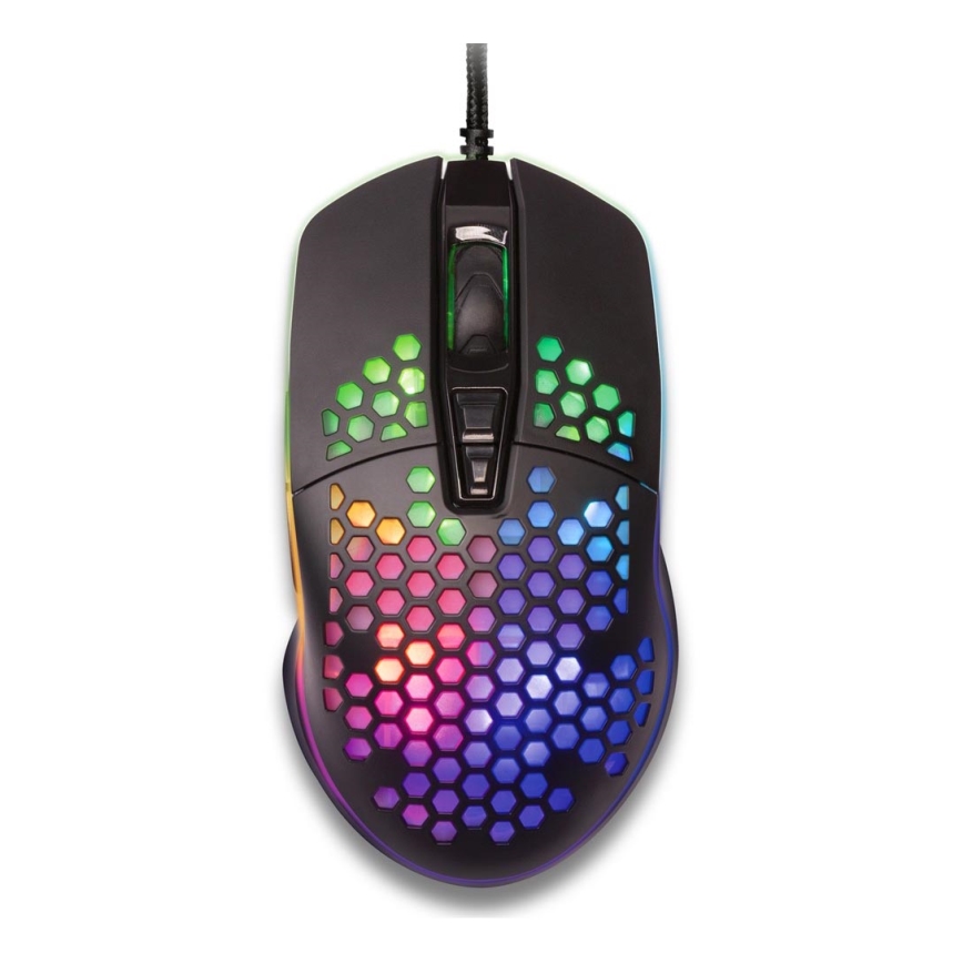 Yenkee - LED RGB Herní myš 6400 DPI 7 tlačítek černá