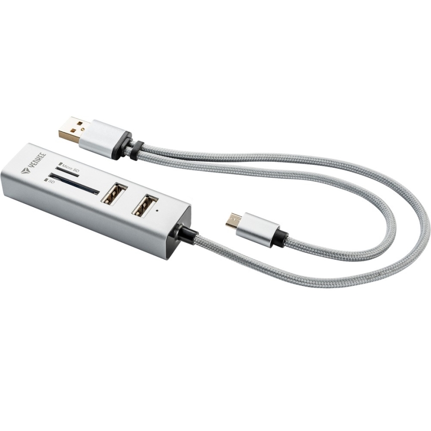 Yenkee - USB Rozbočovač 2.0 a OTG a čtečka karet