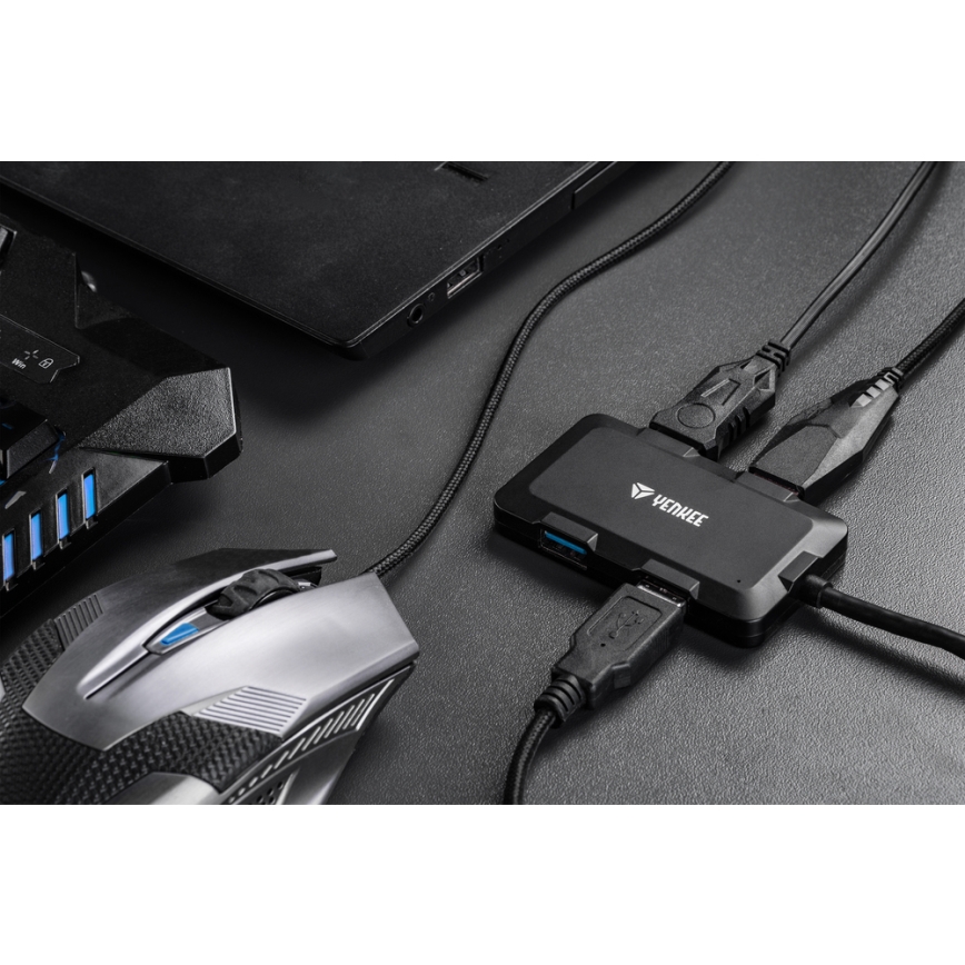 Yenkee - USB Rozbočovač 4xUSB 3.0 černá