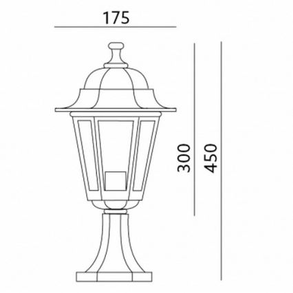 Zahradní lampa 1xE27/60W/230V IP44