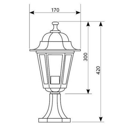 Zahradní lampa 1xE27/60W/230V IP44 zlatá
