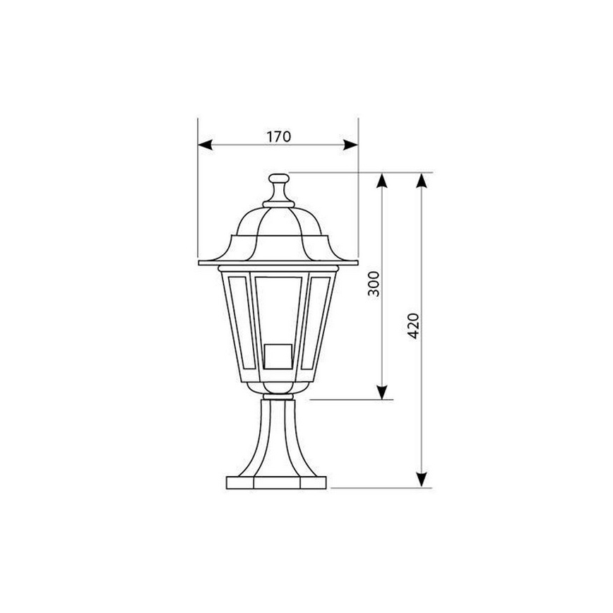 Zahradní lampa 1xE27/60W/230V IP44 zlatá
