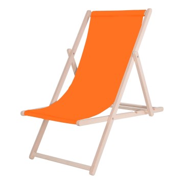 Zahradní lehátko oranžová/buk